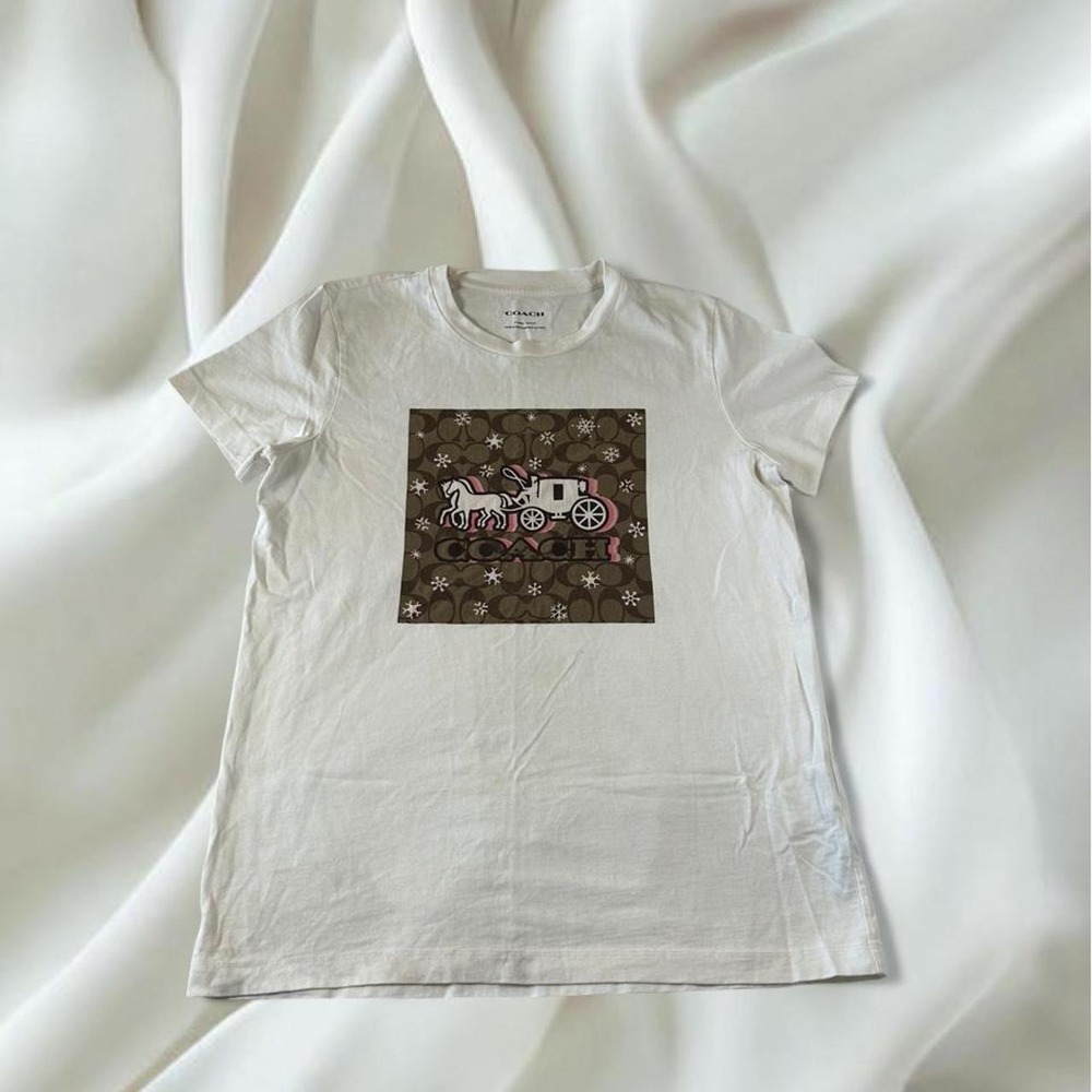 Coach signature horse and carriage graphic short sleeve tee shirt y2k mcbling